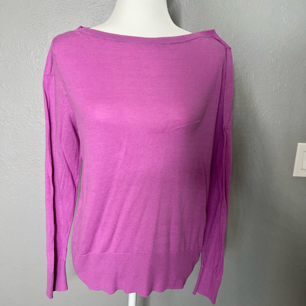 Wide neck purple sweater